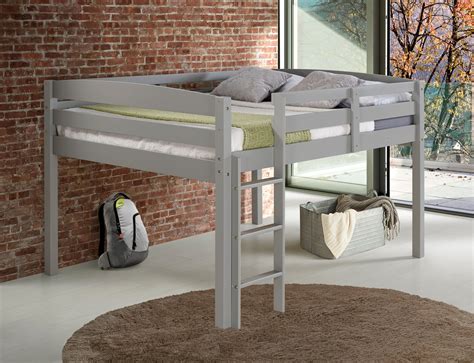 Concord Full Size Junior Loft Bed Grey Finish
