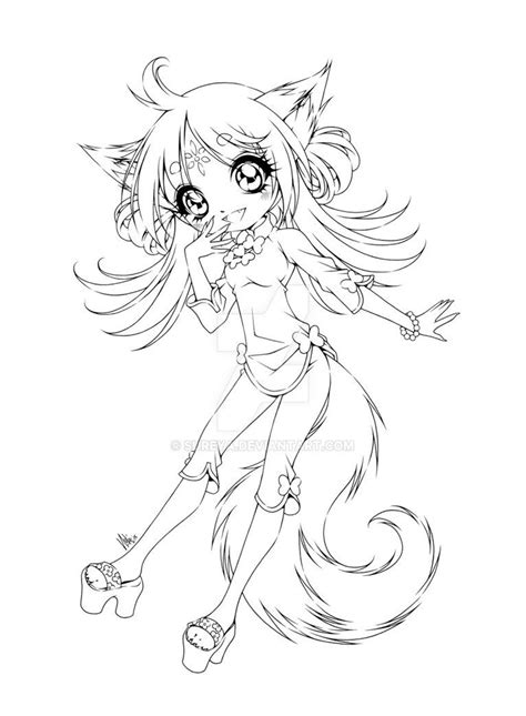 Fox Girl On Deviantart Fox Coloring Page