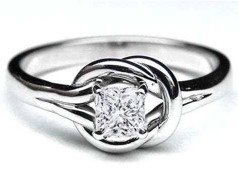 Get insider tips to designing your own engagement ring. European Engagement Ring - Love Knot Solitaire Princess Diamond Engagement Ring 0.25 Carat - ER40PR