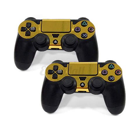 Gold Glossy Sticker Decal Skin For Playstation 4 Ps4 Slim Console And 2