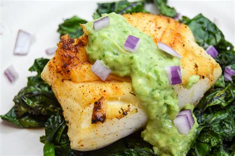 Spicy Avocado Sea Bass And Kale