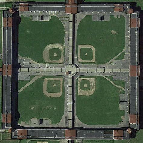 Aerial View Of The Baseball Fields At Attica Prison Click Through To