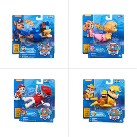 Paw Patrol Mighty Pups 6 Pack T Set Paw Patrol Figures With Light