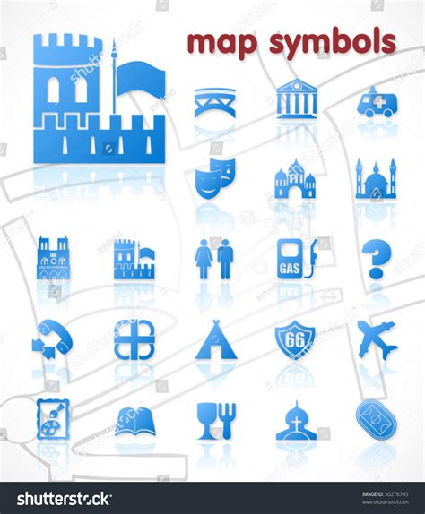 Vector Map Symbols 30276745 Shutterstock