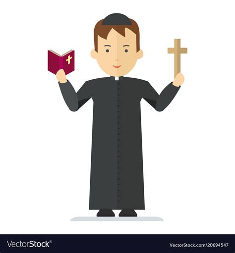 Catholic Priest Character Royalty Free Vector Image