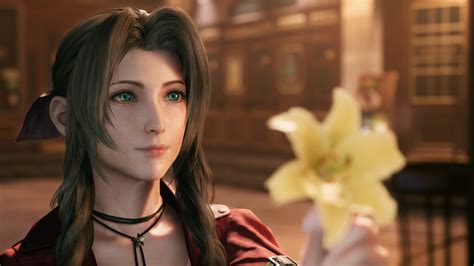 Aerith Gives A Flower To Cloud Hd Wallpaper Background Image