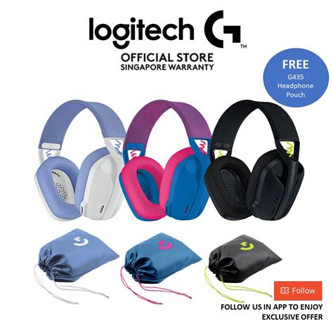 Logitech G435 Lightspeed And Bluetooth Wireless Lightweight Gaming