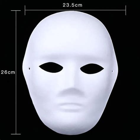 300pcs White Hand Painted Masks Full Face Mask Halloween Blank Paper