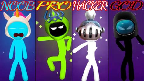 Stickman Party Noob Vs Pro Vs Hacker Vs God Gameplay Updated