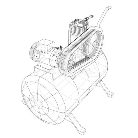 Compresor De Aire Del Esquema Vector Ilustración Del Vector
