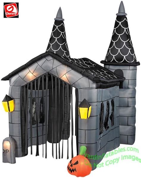 Gemmy Airblown Inflatable Mortuary Haunted House Archway Spooky