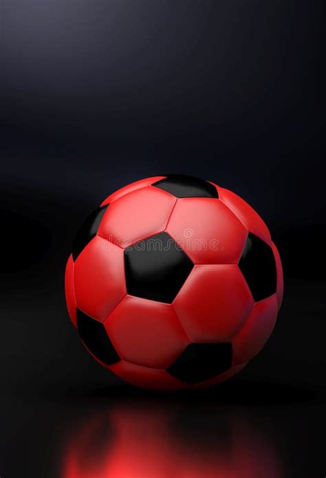 Background Of A Red Soccer Ball In Portrait Orientation Stock