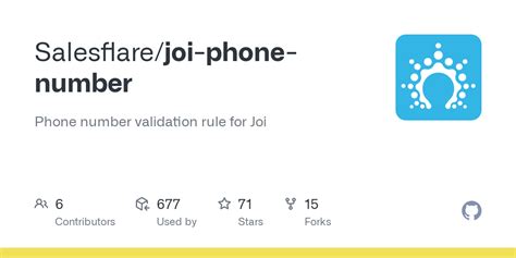 Github Salesflarejoi Phone Number Phone Number Validation Rule For Joi