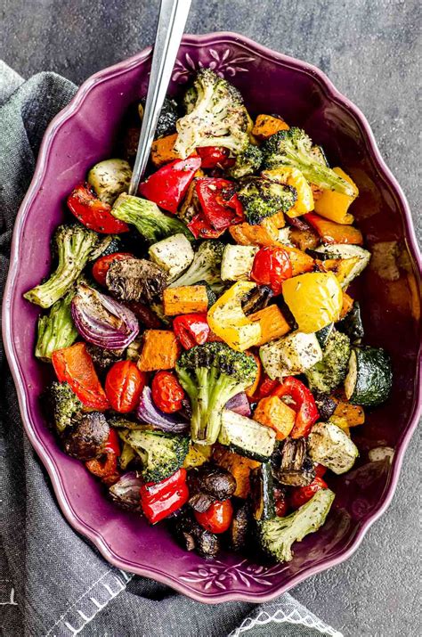 Easy Oven Roasted Vegetables Recipe Vegetable Side Dishes Healthy