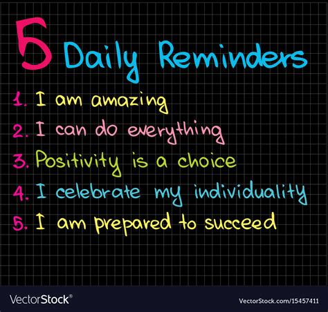 5 Daily Reminders Royalty Free Vector Image Vectorstock