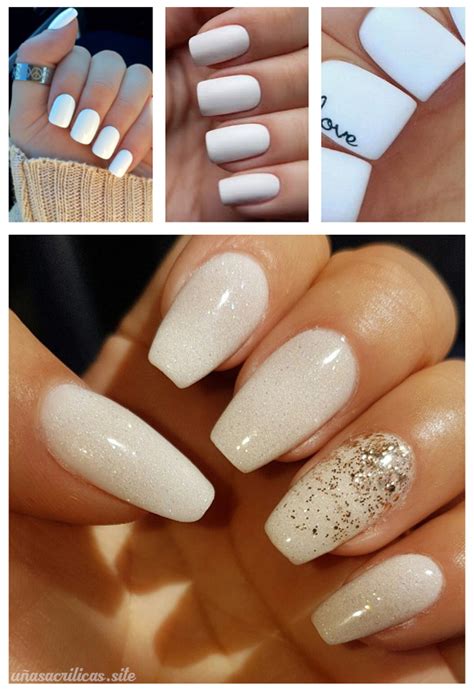 Los mejores modelos y diseños uñas cortas decoradas. Uñas acrílicas blancas: Simples, bonitas y elegantes ...