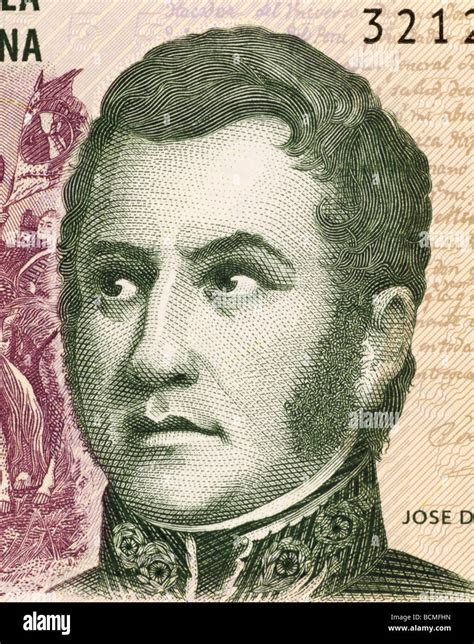 José De San Martín En 2003 Billetes De 5 Pesos De Argentina Fotografía