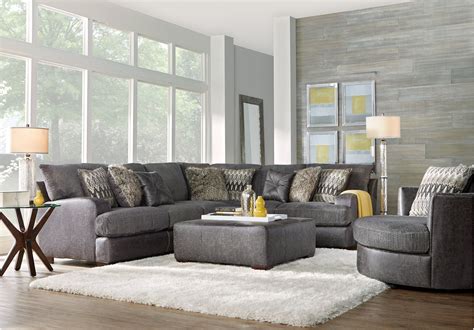 Skyline Drive Gray 3 Pc Sectional Living Room Gray Sectional Living