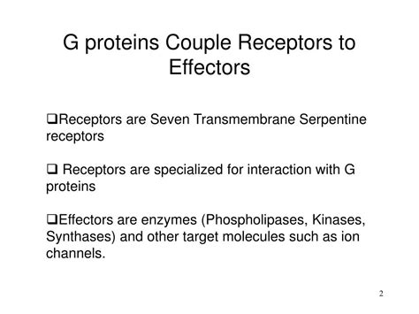 Ppt G Protein Coupled Receptors And G Proteins Powerpoint