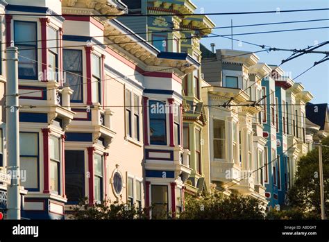 Victorian Style Row Houses In San Francisco Stock Photo Alamy