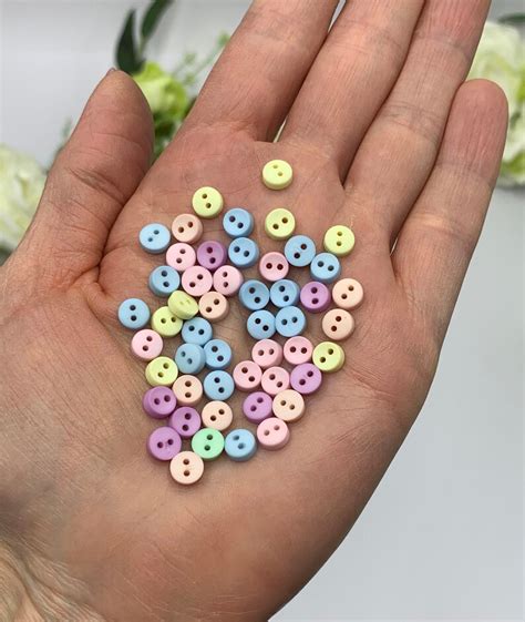 Tiny Round Pastel Buttons 6mm Doll Making Buttons Spring Etsy Uk