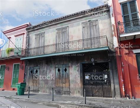 Old Buildings With Balconies And Iron Railings At The French Quarter