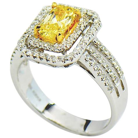 533ct Natural Fancy Intense Yellow Diamond Ring At 1stdibs