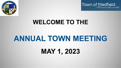 Medfield Annual Town Meeting 05 01 2023 Youtube