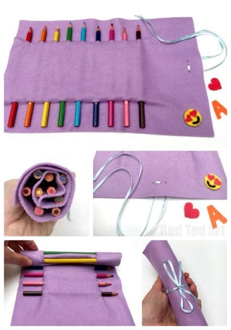 No Sew Pencil Roll Up Diy Pencil Case Sewing Cool