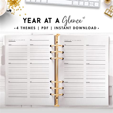 Year At A Glance World Of Printables