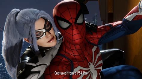Screen Capture Of Black Cat And Spider Man From Marvels Spider Man