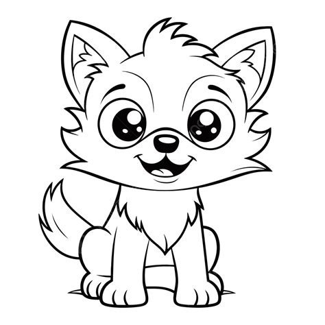 Cute Puppy Cartoon Free Coloring Pages In Outline Sketch Drawing Vector