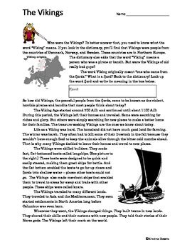 Who Were the Vikings? Reading Worksheet by Kris Downs | TpT