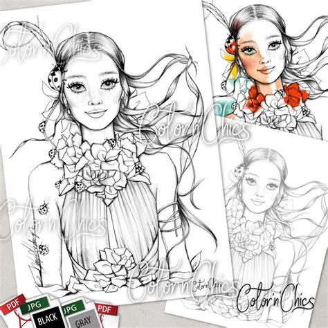 Ladybirds Premium Coloring Page For Adults Instant Etsy The Artist