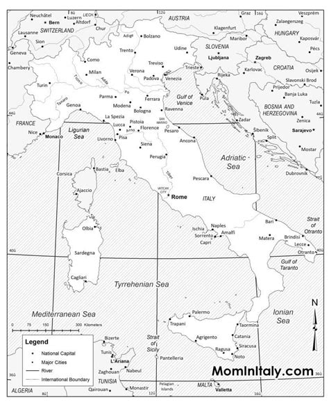 Printable Map Of Italy Black And White And Color Versions Mom In Italy