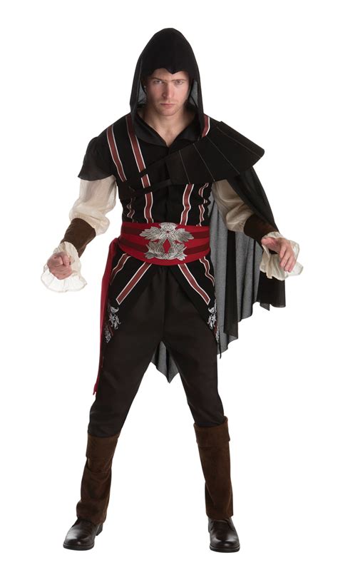 Black And Red Assassins Creed Ezio Adult Mens Halloween Costume Xl