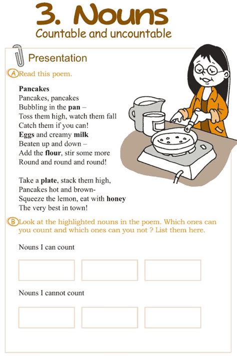 Please choose from the grammar areas. Grade 3 Grammar Lesson 3 Nouns - countable and uncountable ...