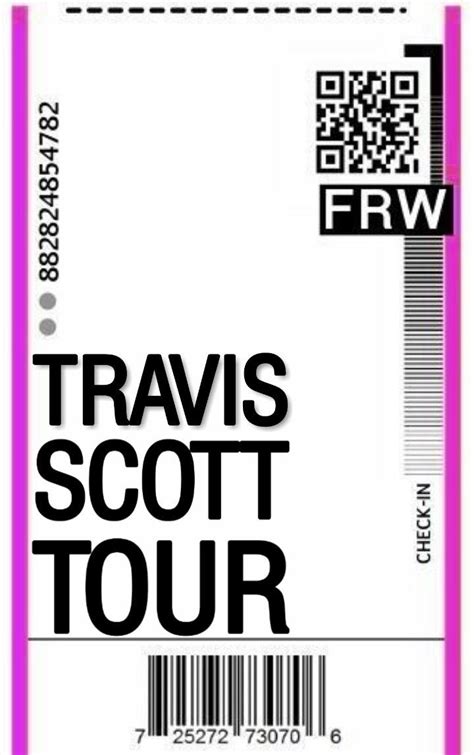 Plane Ticket For Travis Scott Tour