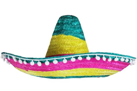 mexican sombrero with pom pom edging cazaar western fancy dress fancy dress mexican fancy