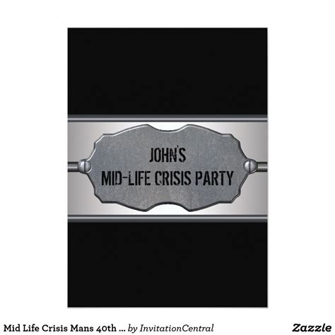 Mid Life Crisis Mans 40th Birthday Party Invitation Zazzle 40th
