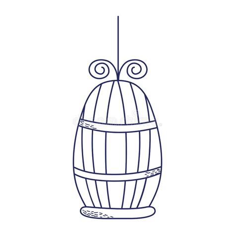 Cartoon Canary In Cage Isolated Stock Illustration Illustration Of