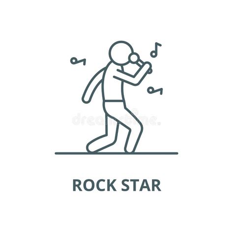 Rock Star Emoji Vector Line Icon Linear Concept Outline Sign Symbol