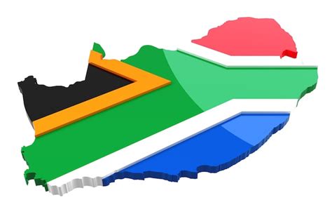 Premium Photo South Africa Map And Flag