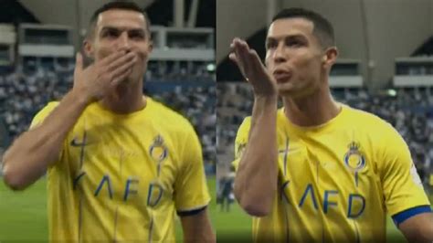 Cristiano Ronaldo Blows Flying Kisses To Al Hilal Fans After They Taunt