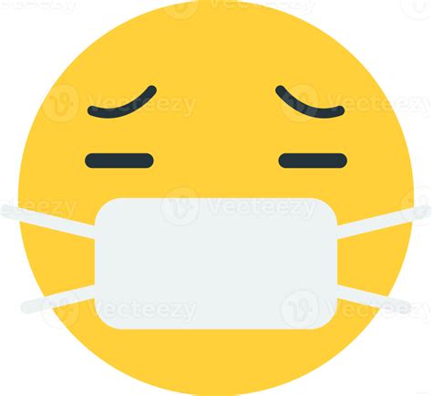 Sick Face Emoji Illustration In Minimal Style 17182425 Png