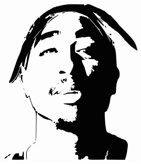 Tupac Stencil Black And White
