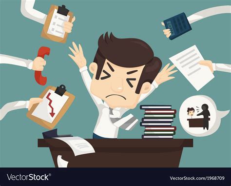 Businessman Work Hard And Busy Royalty Free Vector Image