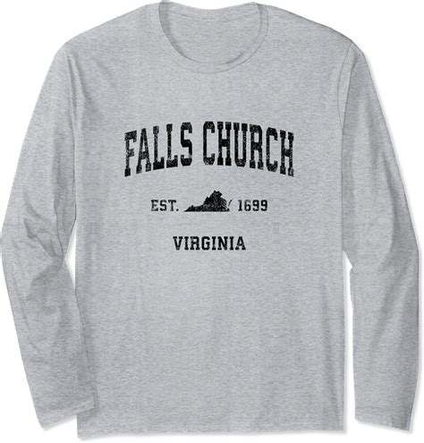 Falls Church Virginia Va Vintage Sports Design Black Print