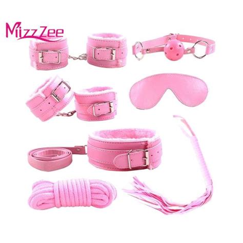 Mizz Zee 7pcs Couple Sharing Sex Toys Bondage Set Handcuffs Eyemask