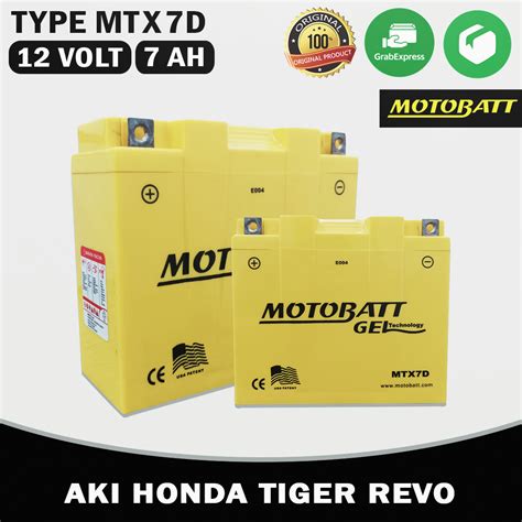 Aki Motor Honda Tiger Revo Merk Motobatt Mtx7d 12 Volt 7 Ampere